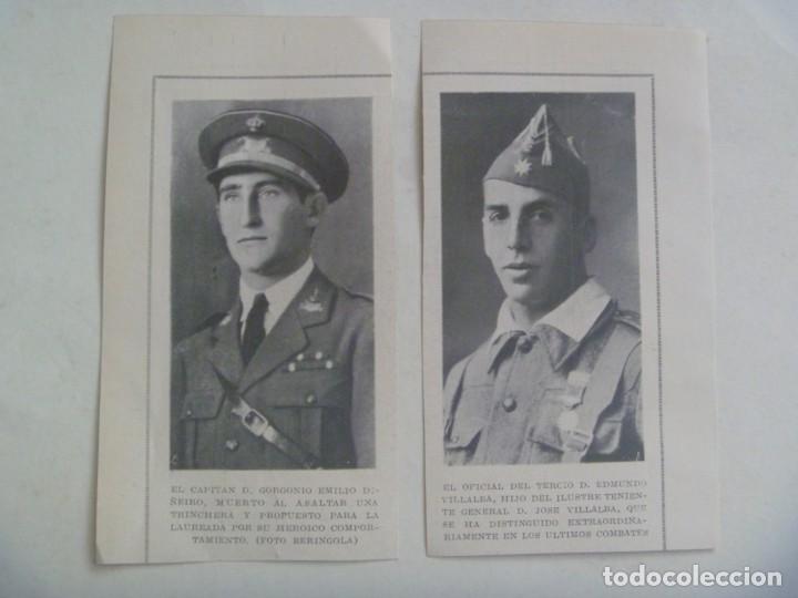 Militaria: GUERRA DE AFRICA : LOTE DE 2 RECORTES DE REVISTAS DE CAIDOS , OFICIALES DE LA LEGION Y REGULARES