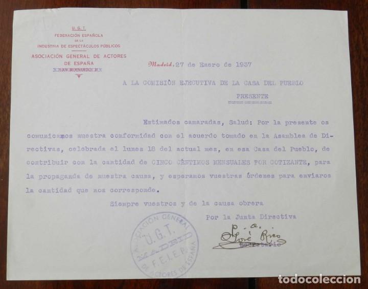 Militaria: DOCUMENTO DE LA FEDERACION ESPA&Ntilde;OLA DE LA INDUSTRIA DE ESPECTACULOS PUBLICOS, ASOCIACION GENERAL DE