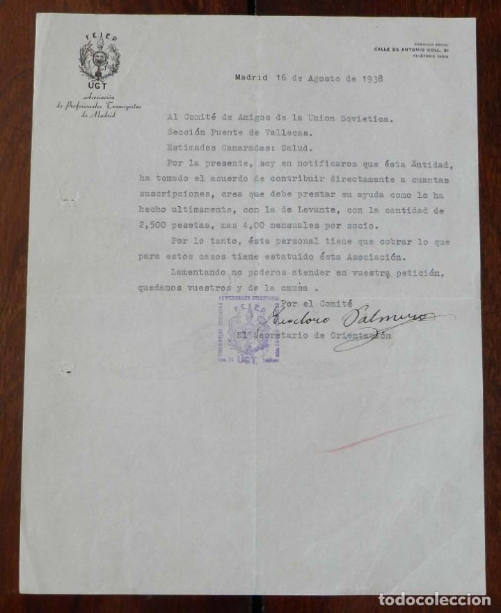 Militaria: DOCUMENTO DE LA ASOCIACION DE PROFESIONALES TRAMOYISTAS DE MADRID, F.E.I.E.P. , UGT, 16 DE AGOSTO DE