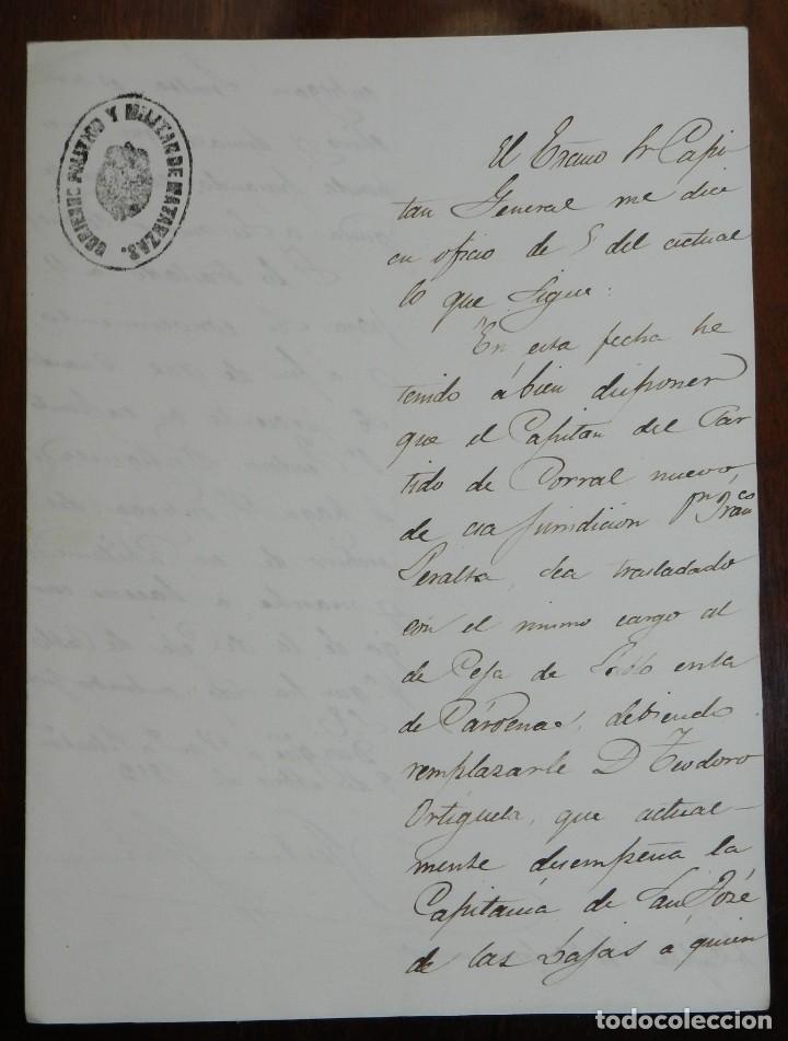 Militaria: CARTA MANUSCRITA CON SELLO DEL GOBIERNO POLITICO MILITAR MATANZAS (CUBA), ESCRITA EL 8 DE ABRIL DE 1