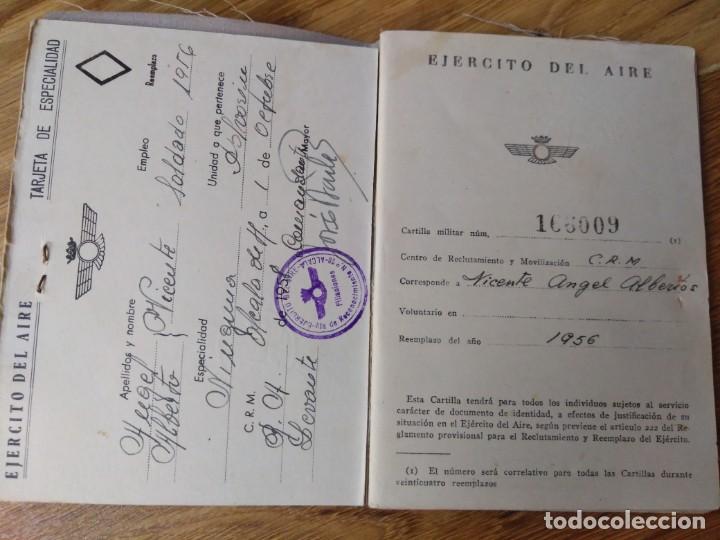Militaria: Cartilla militar de tropa y libreta de movilizaci&oacute;n Ej&eacute;rcito del Aire 1956