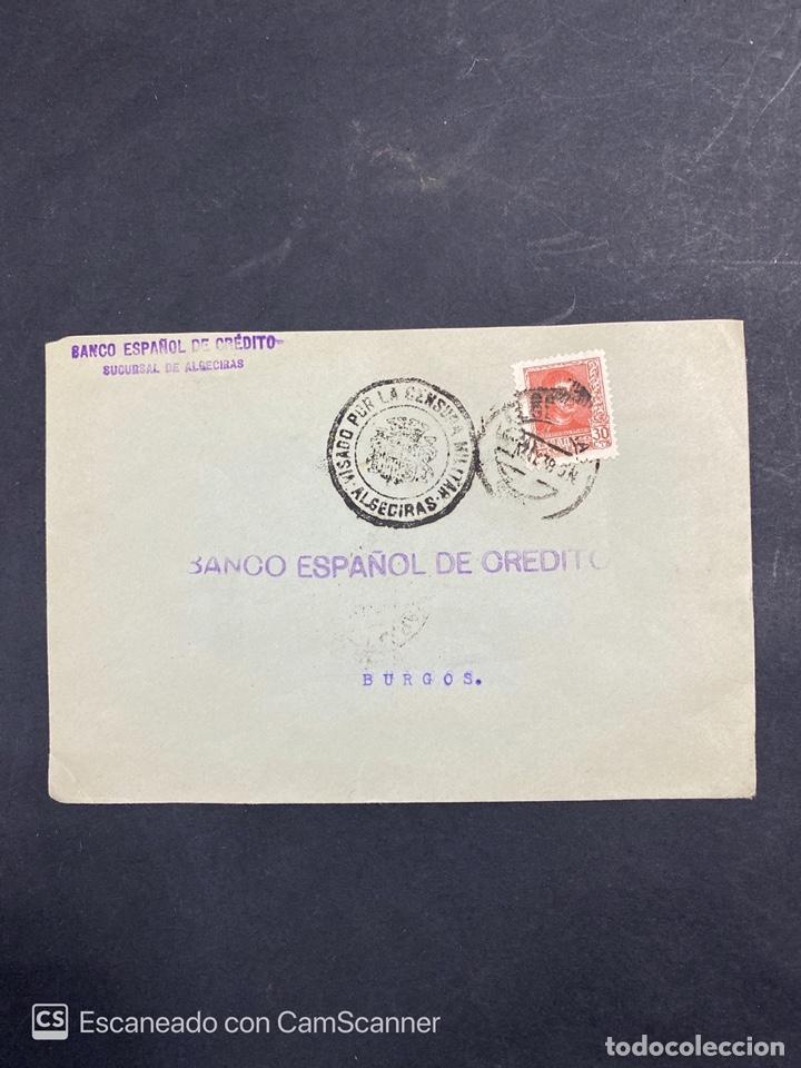 Military Antiques: SOBRE DE ALGECIRAS A BURGOS CON CENSURA MILITAR. VER FOTOS.