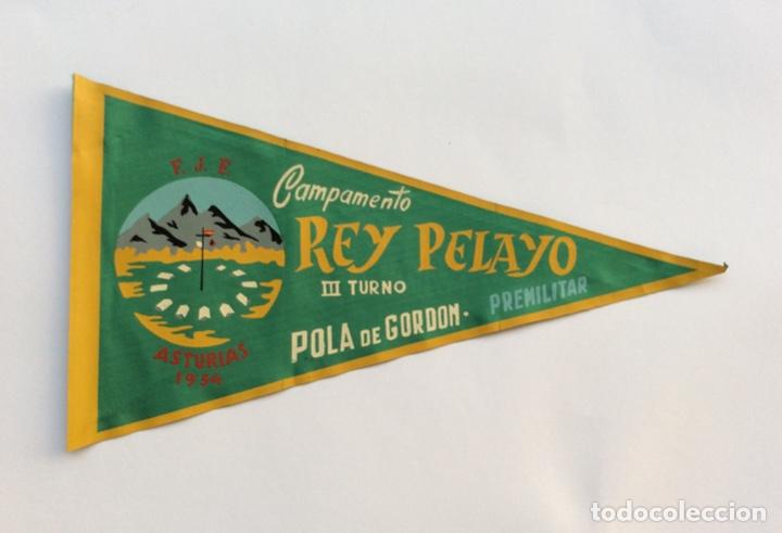 Militaria: BANDER&Iacute;N. FALANGES JUVENILES FRANCO F.J.F. CAMPAMENTO REY PELAYO ASTURIAS 1954. POLA DE GORDON LEON