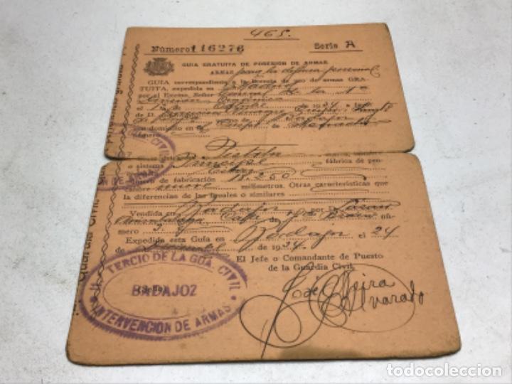 Militaria: GUIA GRATUITA DE POSESION DE ARMAS - BADAJOZ A&Ntilde;O 1924