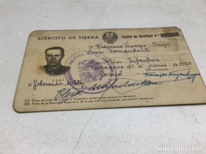 Militaria: EJERCITO DE TIERRA - TARJETA DE IDENTIDAD GOBIERNO MILITAR DE TARRAGONA - 1955