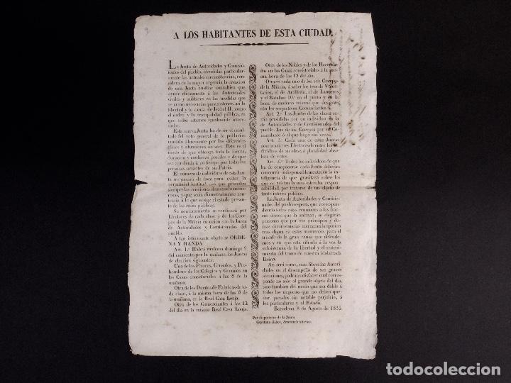 Military Antiques: BANDO. BARELONA 1835