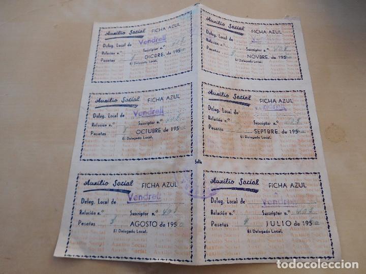 Military Antiques: auxilio social ficha azul Vendrell Tarragona