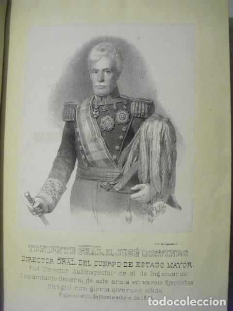 Militaria: 1859 LITOGRAFIA DEL TTE. GENERAL CORTINES DIRECTOR GENERAL DEL CUERPO DE ESTADO MAYOR