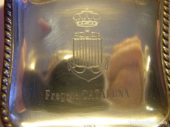 Militaria: Platillo de alpaca conmemorativo, fragata CATALU&Ntilde;A. Espa&ntilde;a. Joyer&iacute;a Jar, Ferrol.