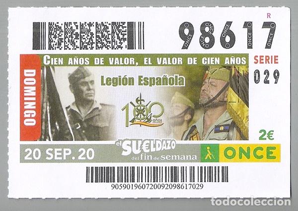 Militaria: Conmemoraci&oacute;n del Centenario de la Legi&oacute;n Espa&ntilde;ola, cup&oacute;n de la ONCE &ndash; 20/09/2020