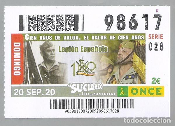 Militaria: Conmemoraci&oacute;n del Centenario de la Legi&oacute;n Espa&ntilde;ola, cup&oacute;n de la ONCE &ndash; 20/09/2020