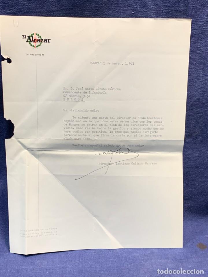 Militaria: CARTA DIRECTOR DIARIO ALCAZAR GALINDO HERRERO FIRMA AUTOGRAFA 1962