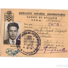 Militaria: CARNET DE AFILIADO. SINDICATO ESPAÑOL UNIVERSITARIO. SEU. 1951.