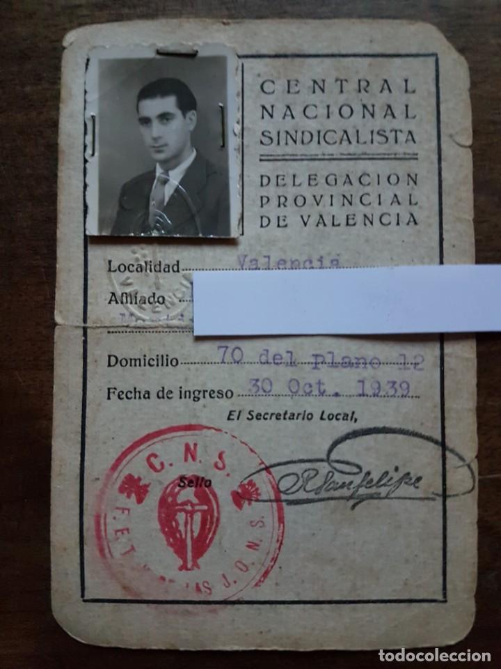 Militaria: Carnet CNS Valencia 1939 - Foto 1
