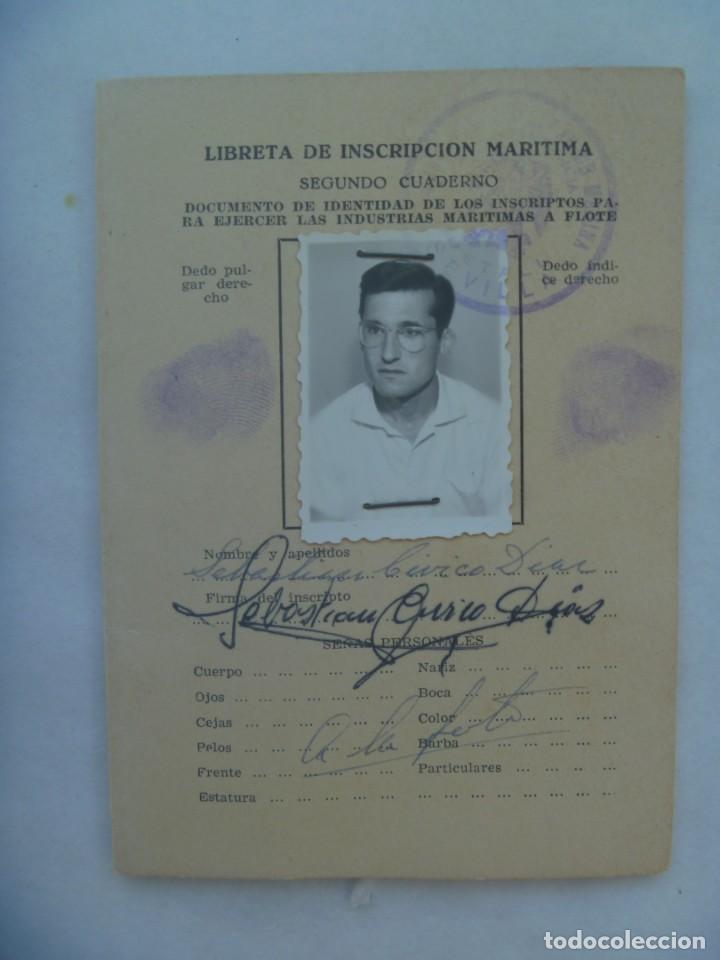 Militaria: MARINA: LIBRETA DE INSCRIPCION MARITIMA . SEVILLA. CON VI&Ntilde;ETA ASOCIACION FUNCIONARIOS MARINA CIVIL