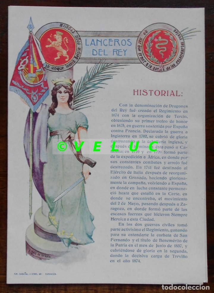Militaria: TRIPTICO LANCEROS DEL REY MARZO DE 1915 - Foto 1