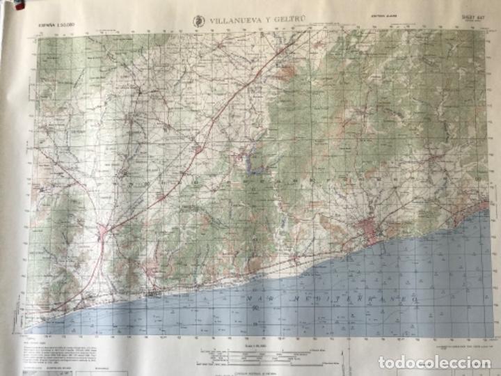 Militaria: CARTOGRAFIA 1:50 MILITAR DE ESPA&Ntilde;A Y ESTADOS UNIDOS PLANO DE VILANOVA Y LA GELTRU 1961.