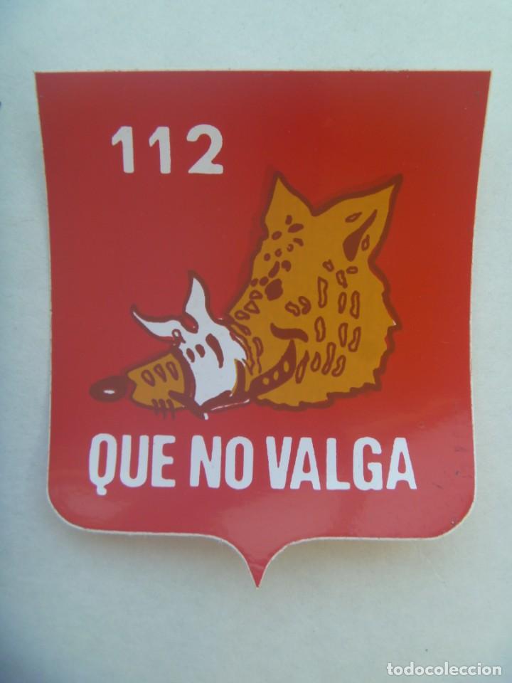 Military Antiques: AVIACION : PEGATINA DEL 112 ESCUADRON - QUE NO VALGA
