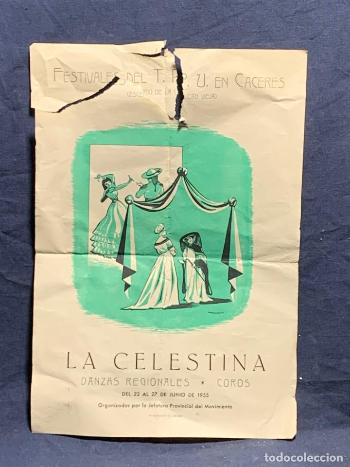 Military Antiques: CARTEL JEFATURA PROVINCIAL MOVIMIENTO TUNA SEU LA CELESTINA DANZAS REGIONALES CACERES FESTIVAL T P U