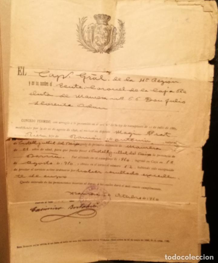 Militaria: PERMISO DEL EJ&Eacute;RCITO DE 1910