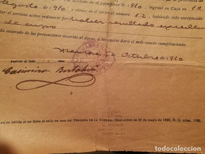 Militaria: PERMISO DEL EJ&Eacute;RCITO DE 1910 - Foto 2