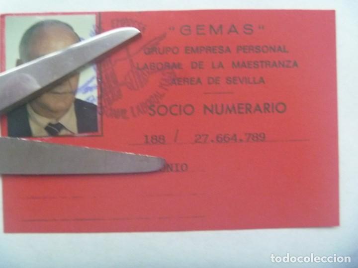 Militaria: AVIACION - GEMAS, GRUPO EMPRESA PERSONAL LABORAL MAESTRANZA AEREA DE SEVILLA: CARNET NUMERARIO