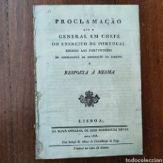 Militaria: 1808 EXERCITO DE PORTUGAL - SUBLEVAÇAO DO ALGARVE - GUERRA PENINSULAR - NAPOLEON JUNOT