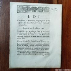 Militaria: DOCUMENTO - 1792 REVOLUCION FRANCESA - PROCLAMATION DU ROI, SUR LE DECRET DE L'ASSEMBLEE NATIONALE