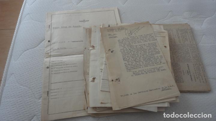 Military Antiques: ANTIGUO LOTE DOCUMENTOS.EJERCITO DEL AIRE.REGION AEREA ESTRECHO.BASE TABLADA.1940-A&Ntilde;OS 60.