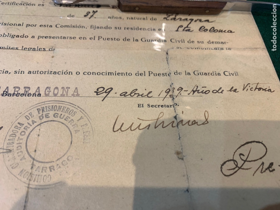 Militaria: Documento Comisi&oacute;n Clasificadora de Prisioneros y Presentados - Foto 4