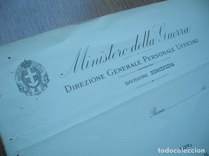 Militaria: DOUMNETO DEL MINISTERIO DE LA GUERRA DE ITALIA. AÑO 1936. FIRMADO POR EL DUCE BENITO MUSSOLINI - Foto 3 - 248596845