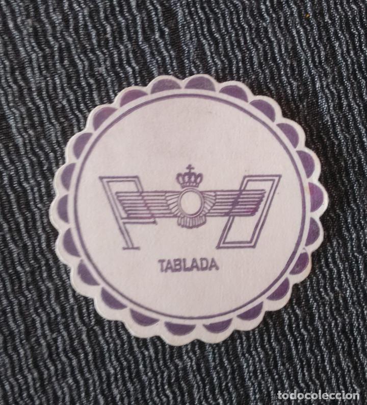 Militaria: PUBLICIDAD MILITAR ACUARTELAMIENTO A&Eacute;REO DE TABLADA, PARECE UN POSAVASOS MIDE 9 CM DE DI&Aacute;METRO