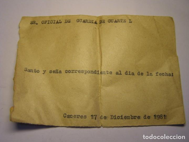 Militaria: Sobre con santo y se&ntilde;a, CIR n&ordm; 3, C&aacute;ceres, a&ntilde;o 1981, diciembre.