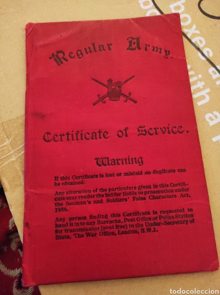 Militaria: British: Regular Army Certificate of Service book.Circa.1940&rsquo;s/50&rsquo;s