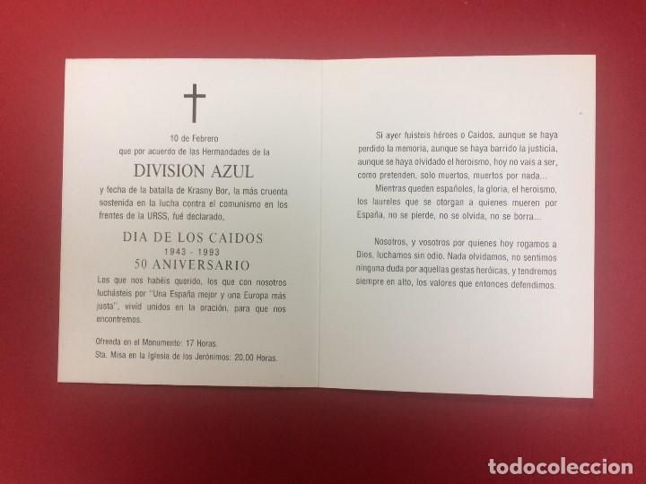 Militaria: DIVISI&Oacute;N AZUL RECORDATORIO 1993 - Foto 2