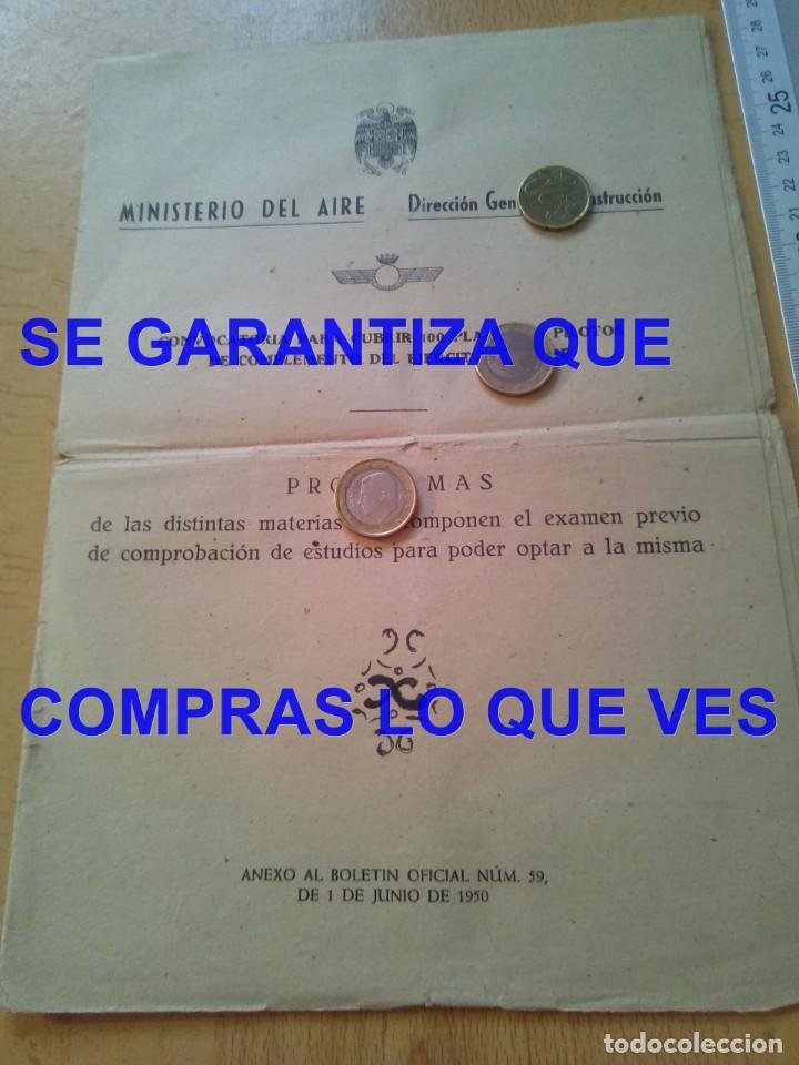 Militaria: 1950 PILOTO EJERCITO DEL AIRE PROGRAMAS EXAMEN 12 PGS U47