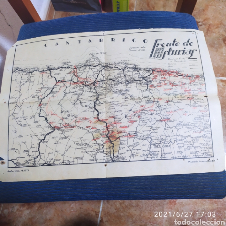 Militaria: Mapa militar guerra civil frente de Asturias