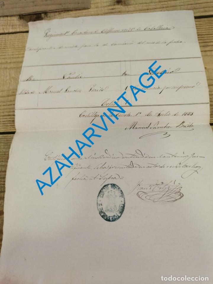 Militaria: CASTILLEJA DE LA CUESTA, 1883, JUSTIFICACION REVISTA REGIMIENTO CAZADORES ALFONSO XII,CABALLERIA