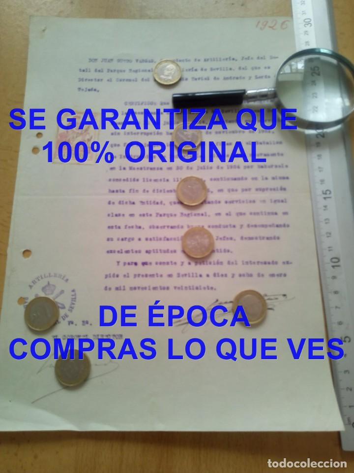 Militaria: ARTILLERIA SEVILLA 1927 CARTA RECOMENDACION MASON SEVILLANO REPRESALIADO E21