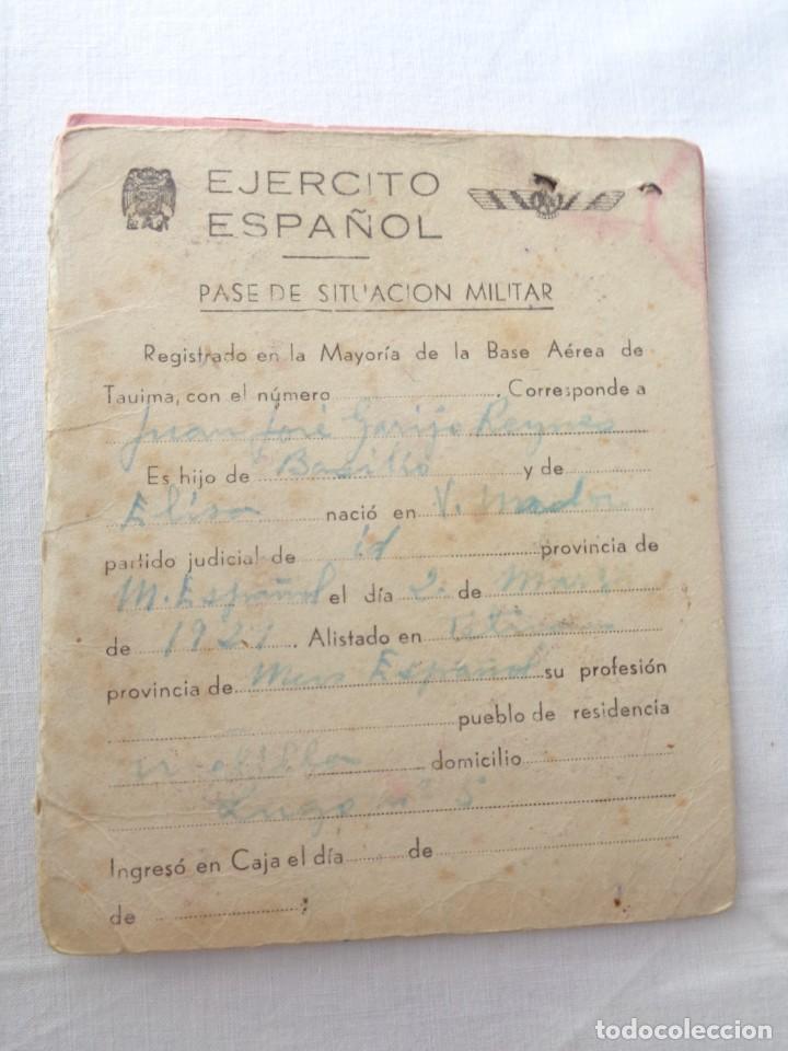 Militaria: EJERCITO DEL AIRE - PASE - TARJETA DE ESPECIALIDAD - AVIACION - GRUPO CAZA - AERODROMO TAUIMA 1949