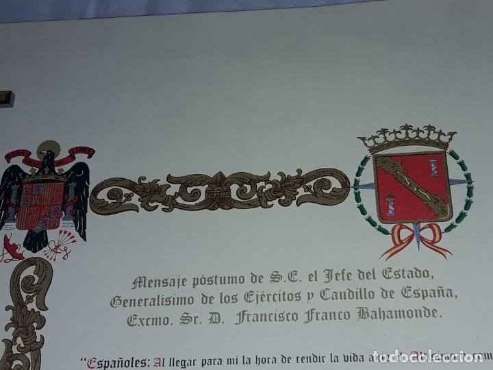 Militaria: Mensaje P&oacute;stumo Jefe del Estado Caudillo de Espa&ntilde;a Francisco Franco a&ntilde;o 1975