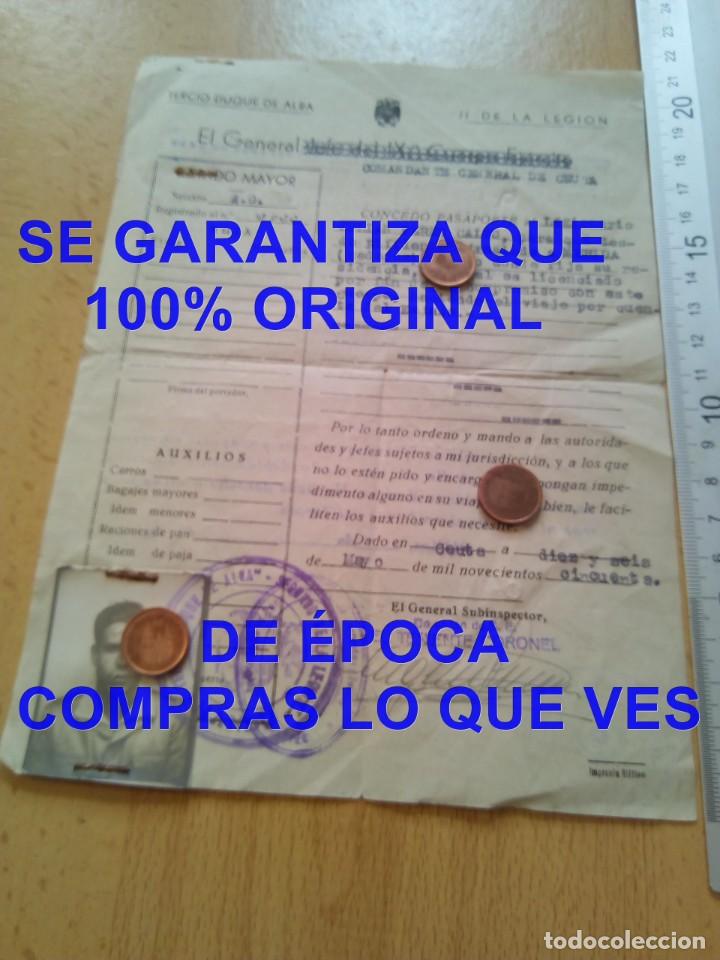 Militaria: CEUTA 1950 LEGION TERCIO DUQUE DE ALBA PASAPORTE LICENCIA A MERIDA E24