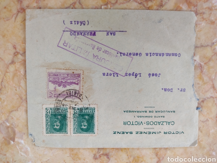 antiguo sobre calzados victor sanlúcar de barra - Comprar Propaganda  militar y documentos militares en todocoleccion - 278327303