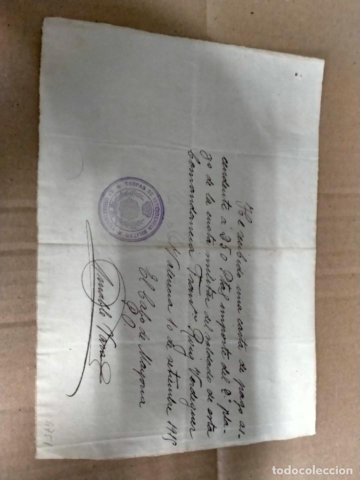 Militaria: documento militar de valencia 1915