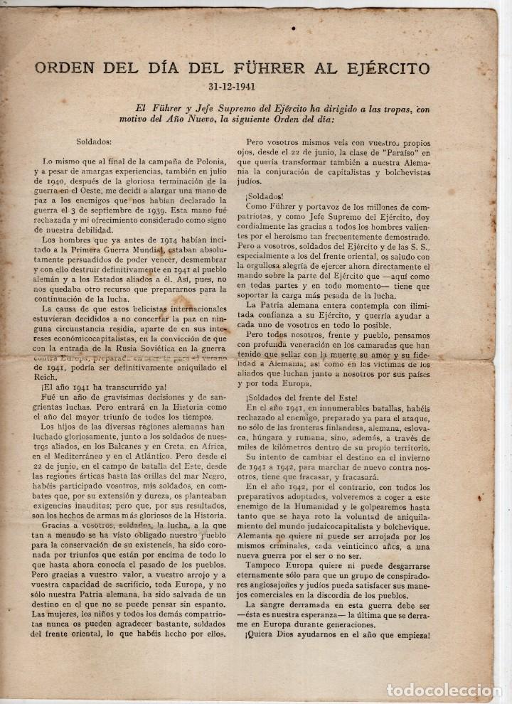 Military Antiques: Orden del D&iacute;a del F&uuml;rer al Ejercito 31.12.1941