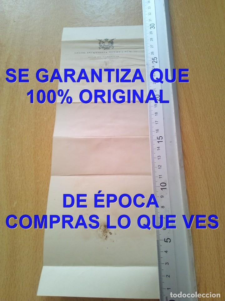 Militaria: ANTIGUO MEMBRETE OFICIAL REGIMIENTO DE INFANTERIA DE MELILLA NUM 59 E41
