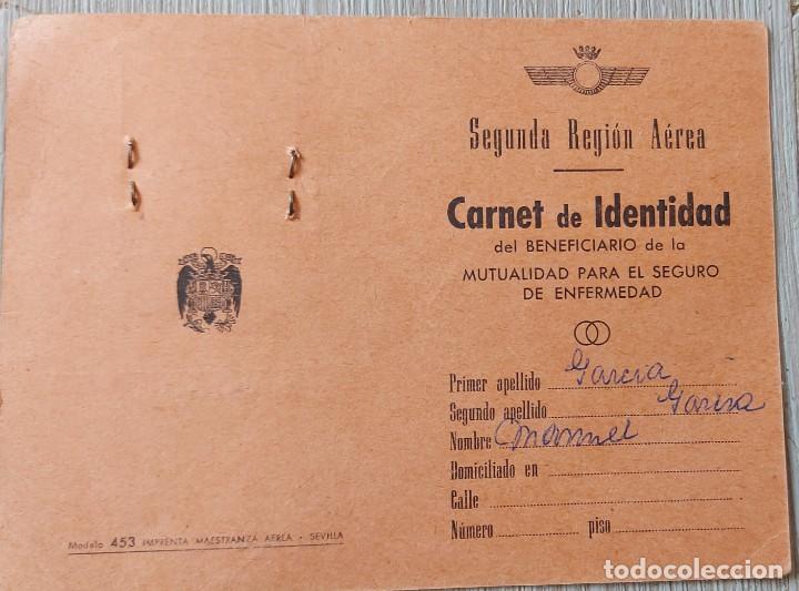 Militaria: ANTIGUO CARNET DE IDENTIDAD DE LA SEGUNDA REGI&Oacute;N A&Eacute;REA - MUTUALIDAD - &Eacute;POCA DE FRANCO - MUY CURIOSO