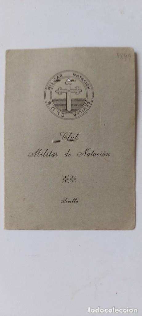 Militaria: ANTIGUO CARNET DEL CLUB MILITAR DE NATACI&Oacute;N DE SEVILLA - A&Ntilde;O 1962 -