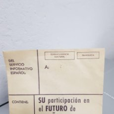 Militaria: REFERENDUM 1966: SOBRE COMPLETO CON 3 PANFLETOS INTERIORES- FRANCO 1966-FUTURO DE ESPAÑA- NUEVO!!. Lote 288916818