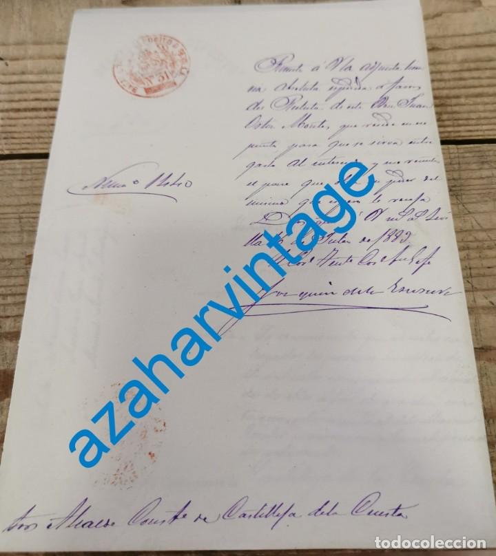 Militaria: SEVILLA, 1883, CARTA SOBRE LICENCIA ABSOLUTA, MEMBRETE BATALLON DEPOSITO DE SEVILLA N&ordm;31
